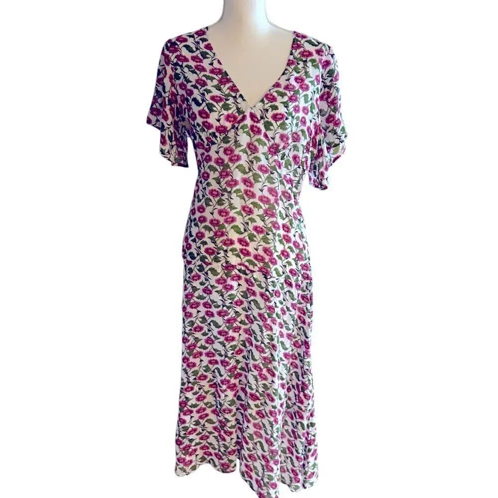 Roller Rabbit Floral Issa Dress Size Medium - Picture 5 of 9